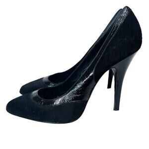 Givenchy Patent Leather Calf Hair Pointed Toe Pump in Black Size 39